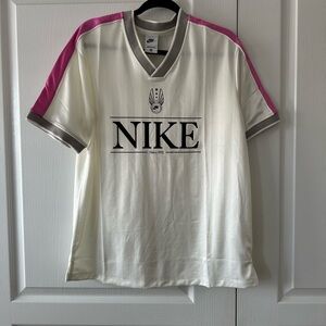 NIKE SPORTSWEAR WOMEN'S V NECK JERSEY SAIL / PLAYFUL PINK - WHITE / SM